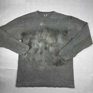 Dubble Works Grey Acid Wash LS T-Shirt Mens Large (Fits Medium) Made in Japan